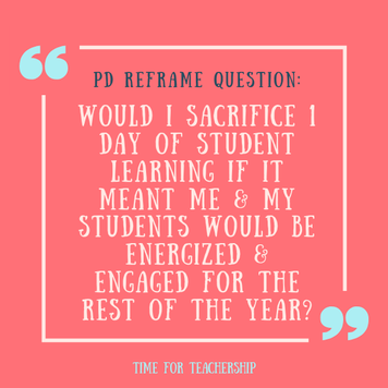 Reframing PD: The Opportunity Cost Reframe For Teachers. When should I give up planning or class time to invest in my professional development? Get my free worksheet to with guiding questions. Check out the blog post by Lindsay Lyons for Time for Teachership. For more teacher strategies & free resources, sign up for weekly emails at bit.ly/lindsayletter