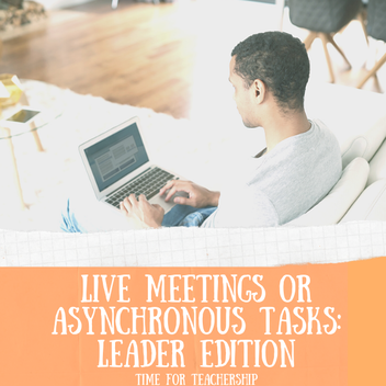 Live Meetings or Asynchronous Tasks: Leader Edition. How do you decide what must be a staff meeting & what can be shared asynchronously? I share 6 suggestions to prevent Zoom fatigue & teacher burnout. Check out the blog post by Lindsay Lyons for Time for Teachership. For more tips on instructional strategies & educational equity, sign up for weekly emails at bit.ly/lindsayletter #teacherwellbeing