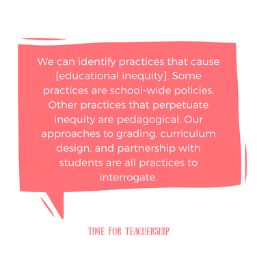 How to Make School More Equitable. In this post, I share some of the major pedagogical shifts for you to consider as you think about how your school can advance educational equity moving forward. Check out the blog post by Lindsay Lyons for Time for Teachership & get one of my #teacherfreebies at the end.  For more tips on instructional strategies, sign up for weekly emails at bit.ly/lindsayletter