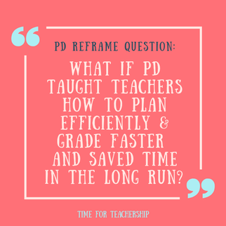 Reframing PD: The Opportunity Cost Reframe For Leaders. What PD experiences will improve teacher practice: staff meetings, PLCs, school visits? When should principals take teachers out of class? Get my free worksheet to with guiding questions. Check out the blog post by Lindsay Lyons for Time for Teachership. For more strategies & free resources, sign up at bit.ly/lindsayletter