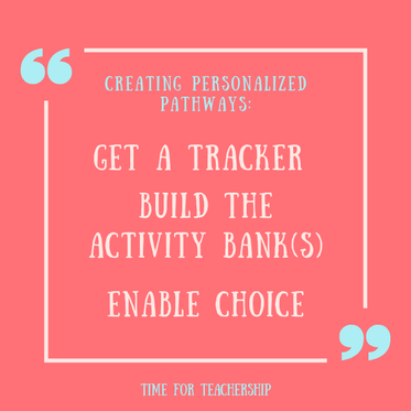 Opportunity: Personalized Pathways (Part 2). How to create personalized pathways--includes a free template, tech suggestions, and how a pathway differs from a playlist. Check out the blog post by Lindsay Lyons for Time for Teachership. For more tips and #teacherfreebies, sign up for weekly emails at bit.ly/lindsayletter    #teachinginspiration #growthmindset 