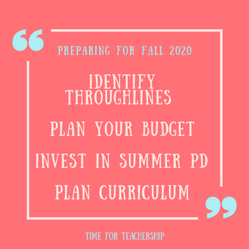 Planning for the Fall. How do we plan to go back to school in fall when we’re not sure what it’ll look like due to COVID-19? Tips for teachers & leaders + one of my #teacherfreebies Check out the blog post by Lindsay Lyons for Time for Teachership. For more tips for lesson planning, curriculum design, instructional strategies, & educational equity, sign up for weekly emails at bit.ly/lindsayletter 