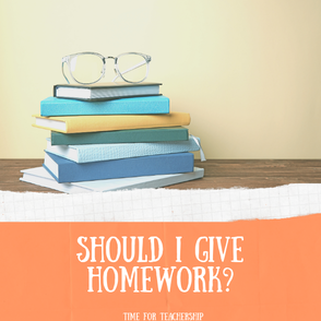 Should I give homework? This post summarizes the research on homework--should you give it, how much, what kind. Learn what questions to ask yourself when deciding your HW norms. Check out the blog post by Lindsay Lyons for Time for Teachership. For more tips & instructional strategies, sign up for weekly emails at bit.ly/letterfromlindsay