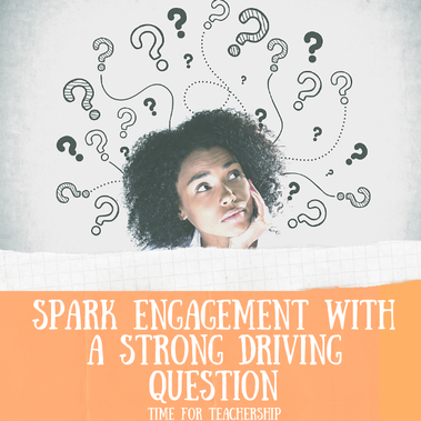 Spark Engagement with a Strong Driving Question. Engaging curriculum design for project-based learning (PBL) requires a strong driving question. Learn how to create one, how it differs from an essential question, & get one of my #teacherfreebies. Check out the Time for Teachership blog post. For more ideas on curriculum design & educational equity, sign up for weekly emails at bit.ly/lindsayletter 